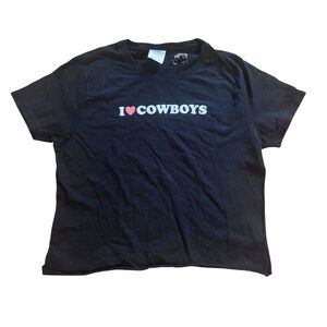 I Love Cowboys Crop Top Size XS